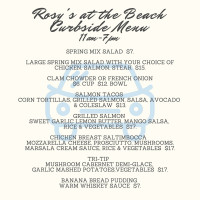 Rosy's At The Beach menu