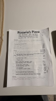 Rosaria Pizza menu