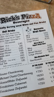 Rick's New York Style Pizza menu