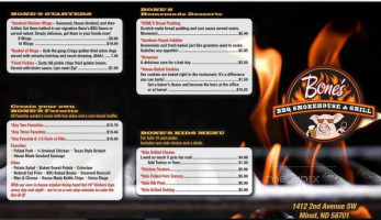 Bone's Bbq menu