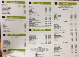 Chris' Pizza Box menu