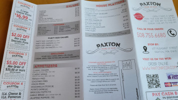 Paxton House Of Pizza menu