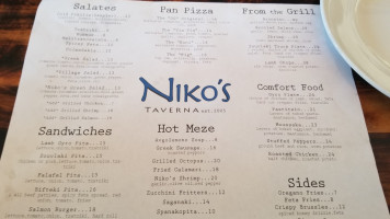 Niko's Greek Taverna menu