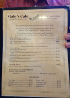 Gaby's Cafe menu