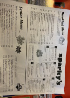 Sparky's Cafe menu