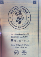 Ho Ho Chinese Food menu