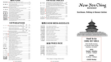 Yen Ching menu