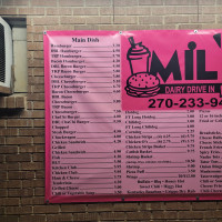 Mil's Dairy Drive-in menu