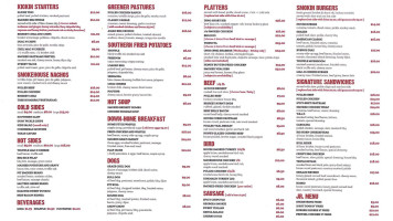 Graze Smokehouse menu