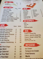 Sake Asian Fusion menu