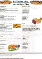 Rock Creek Grill menu