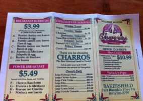 Charros Mexican Food menu