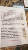 Tio's Mexican menu