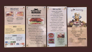 Grizzly Bear's Burger menu