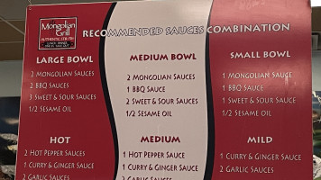 Mongolian Grill menu