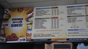 Tubby's Sub Shop menu