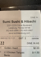 Sumi Sushi Hibachi food