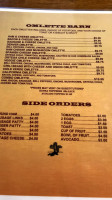 Ol’ West Cafe menu