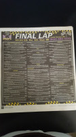 Final Lap Grill menu