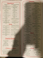 Mandarin Chinese menu