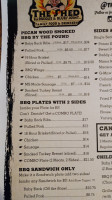 The Shed Barbeque Blues Joint menu