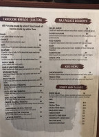 Raj Palace Indian Cuisine menu