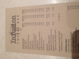 Infusion Coffee menu