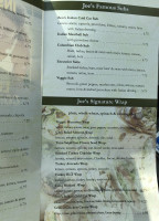 Cafe Joe menu