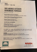 Nibble Kitchen menu