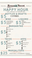 Rocco's Tacos Tequila menu