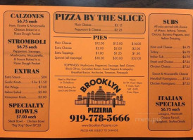 Brooklyn Pizzeria menu