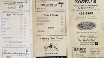 Kostas Pizza House menu