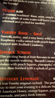 Varsity Grill menu