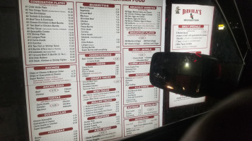 Davila's Mexican menu