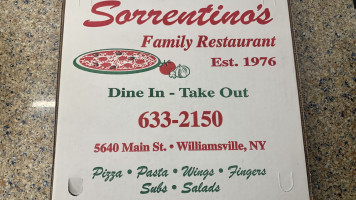 Sorrentino's Spaghetti House menu