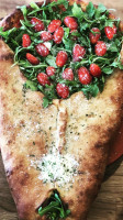 Crispy Basil Artisan Pizza food