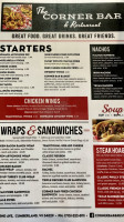 Corner Bar And Restaurant menu