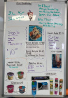 Hank's Ice Cream Shop menu