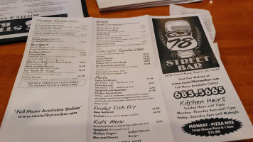 Route 78 Street menu