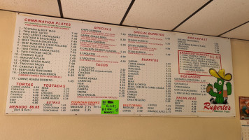 Ruperto's Mexican Food menu