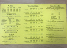 Foothill Pizza menu