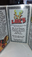 L B K's menu