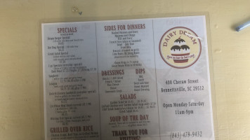 Dairy Dream Drive In menu