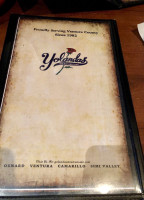 Yolanda's menu