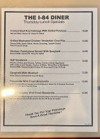 I-84 Diner menu