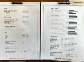 Stereoscope Coffee menu