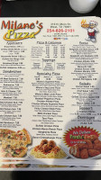 Milano's Pizza menu