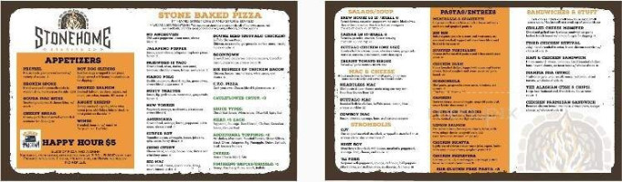 Stonehome Brewing Company menu