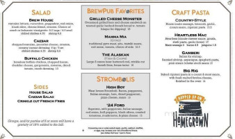 Stonehome Brewing Company menu