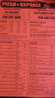 Pizza Express menu